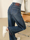 Qiafan Jeans retro de pierna ancha para mujeres en primavera y otoño 2025 Nuevo drapeado de cintura delgada de cintura alta pequeños pantalones de piernas rectas Retro 26 /s [80-95Jin [Jin iguala 0.5 kg]]]