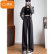 Cotton American Narrow Version haute taille pantalon à jambes larges décontractés pour les femmes au printemps et à l'automne 2025 Nouveaux pantalons de survêtement sportif droit slim lâche 8916 blanc et gris [haute qualité 20,5] l 106-117jin [Jin est égal à 0,5 kg]