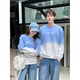 Tonghuai parent-child clothing autumn clothing 2025 new round neck long-sleeved sweatshirt for a family of three or four autumn and winter mother-child mother-daughter family clothing blue hanging dye (spring and autumn) sweatshirt 130 cm