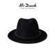 Mr DUCK Australian superfine 90-count wool top hat men's large brim autumn and winter warm felt hat casual high-end British gentleman hat small brim royal black (100% superfine wool)-MW206219 M (suitable for 56-58cm head circumference)