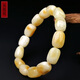 Hu Pai, one thing, one picture, one certificate, beeswax bracelets for men and women, Russian material, white flowers, pretty color, natural unbaked color, 16.2g, 9*13.5mm