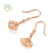 Chow Sang Sang 18K rose gold earrings pair of gold Yong series ginkgo leaf earrings for women 92265E Pricing