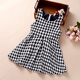Modal girls' dress, imitation wool vest dress, spring, autumn and winter new children's plaid princess dress, medium and large children's dress, black plover dress with velvet 110, recommended age 3-4 years old, height 95cm