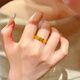 Wanke Lao Phoenix 999 New 18K Gold Five Emperors Copper Coin Ring Women's Ancient Method Opening Adjustable Imitation Money