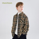 Mucmukn Berkeley Diary versatile quilted plaid shirt brushed top boys winter new style yellow 110 cm