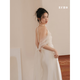 LISM国际一线品牌official新娘订婚晨袍「奶油杏」婚礼定制婚纱生日礼 香槟色(现货-48小时内发货) XS