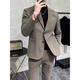 AX Armani woolen blazer men's autumn and winter new high-end business formal casual thickened suit set dark gray suit XL