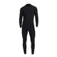 
[Anti-static] Autumn clothes and autumn pants for men's youth thin cotton sweater thermal underwear set base inner layer black [round neck] XL