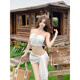 Beautiful swimsuit for women 2025 new super fairy ins sexy pure desire bikini three piece set for seaside vacation white XL weight 116-130