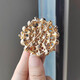 European and American fashion diamond-encrusted brooches, women's high-end brooches, high-end lapel pins, clothing accessories, sunflower scarf buckles, sunflower gold