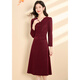 Kebeier Red Modified Cheongsam Kleid für Frauen 2025 Neue Frühlings- und Herbstmutter-Schwieger-Hochzeitskleid-Textur-Rock 2xl