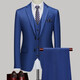 AX Armani groom suit men's three-piece slim wedding dress high-end striped suit striped blue two-piece suit (suit + pants) S