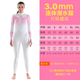 Spraesidio one-piece warm wetsuit swimsuit for men and women, thickened cold-proof swimming wetsuit, adult long-sleeved 3mm winter swimming jellyfish suit, pink and white (back zipper) XL