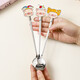 Lulu pig co-branded stainless steel spoon cute household children's eating spoon dessert spoon LULU pig stainless steel table spoon-croissant
