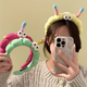 SNQP Cute and Funny Sponge Hairband Women's Face Washing Headband High Skull Top Hairpin New Face Washing Anti-Slip Pressure Hair Accessories Funny Big Eyes Hairband Yellow One Pack