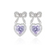 XUPING Xuping Jewelry Alloy Fashion Romantic Sweet Cool Micro-inlaid Bow Love Earrings Women’s Gift Accessories Purple