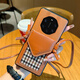 
Suitable for Huawei Mate60RS mobile phone case mate50rs40rs anti-fall mobile phone protective case cover Huawei Mate 60RS extraordinary master [sensory brown + houndstooth card bag]