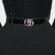 Gucci (Gucci) Frauen schwarzes Leder Doppelg Multi-Color-Kristallschnalle-Gürtel 3 cm 7955630yaug1047 Chinesische Valentinstagsgeschenk 65