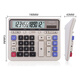 Deli dual power supply computer button calculator 12-digit large screen horizontal calculator financial/bank calculation office stationery without voice 2135