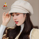 Scarecrow (MEXICAN) Hat Women Korean Version Versatile Ins Octagonal Beret Autumn and Winter Fashion British Simple Internet Celebrity Painter Hat White One Size