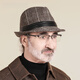 QIPEIER old man hat men's autumn and winter grandpa windproof warm hat middle-aged and elderly father British gentleman style jazz hat coffee color one size 56-60CM