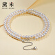 Demi 5-6mm fine seedless freshwater pearl necklace S925 silver choker as a birthday gift for girlfriend