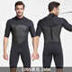 He Jiagong wetsuit 3MM thickened and warm men's one-piece sunscreen waterproof mother-in-law cold winter snorkeling and surfing swimsuit 1069 black 2mm short one-piece back zipper M
