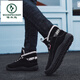 Woodpecker cotton shoes for men in winter warm plus fleece waterproof Martin boots high top shoes for men Korean large size trendy shoes Northeast snow boots men 878 gray is small and needs to be larger one size shot 40