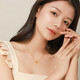 Chow Tai Fook Chinese Valentine's Day gift gold necklace women's pure gold 999 small waist necklace clavicle chain for wife pure gold pendant + 18k titanium chain