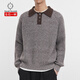 Kazuki Kuraishi KAZUKI KURAISHI old money style long-sleeved Henry collar sweater for men in autumn and winter new high-end sweater inner top trendy brand Hanakuri Brown L 130-160Jin Jin is equal to 0.5 kg