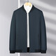 Middle-aged and elderly men's baseball collar jacket, middle-aged men's spring and autumn dad stand-up collar jacket, business casual tops, navy blue 2XL 185 yards 140-155Jin Jin equals 0.5 kg