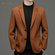 EMZ Ordos Wool Suit Autumn and Winter New Men's Korean Slim All-match Suit Casual Wool Trendy Jacket Orange XL 180