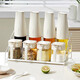 Sungsa Japanese seasoning bottle set complete set of oil pot seasoning container soy sauce bottle vinegar bottle high-end seasoning jar seasoning bottle storage 9-piece set oil pouring pot 500ml *4 + seasoning jar *4 + storage rack