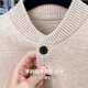 Sundance 100% sheep wool fashionable henley collar men's wool sweater 2025 autumn new versatile half cardigan sweater dark camel gray 2XL 185/100A