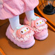 New Autumn and Winter Children's Cotton Slippers for Boys and Girls Indoor Cute Cartoon Girls' Slippers for Infants and Toddlers Baby Cotton Slippers Animal Head M-Pink Upgraded Version 12 30/31 Size Inner Length 19CM