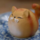Jiangmingtang Yixing original mineral purple sand tea pet cute cute cat little yellow chicken sculpture creative clay painting ornaments tea play little cute cat little orange cat