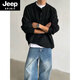 JEEP SPIRITcleanfit henley collar sweater men's autumn and winter warm sweater men's inner long-sleeved base sweater dark gray XL 130 to 145Jin Jin equals 0.5 kg can be worn