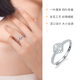 Liuguifu Jewelry platinum pt950 heart-beating four-leaf clover ring platinum clover light luxury simple open ring women's ring heart-beating four-leaf clover about 2.30g