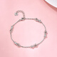 Lossot Fashion Bow Platinum Bracelet Women's PT950 Platinum Bracelet as a Birthday Gift for Girlfriend and Wife