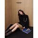 Wide-color black half-high collar inner bottoming top for women 2025 autumn and winter new commuter casual sweater sweater black M