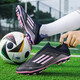 Cristiano Ronaldo F50 football shoes Mercurial 19AG long spikes for men and women, children, adults, low-top grass training non-slip breathable shoes, black pink plum spikes--Zhuo's 966 37