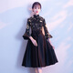 Timochi New Chinese Style Women's Banquet Evening Dress Small 2026 Chinese Style Black Temperament Long Style Host Style Solo Finger Black M