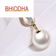Bhiodha Nanzhu Family True Round White Freshwater Pearl Gold Inlaid High Quality Mother-of-Pearl Tulip Style Pendant 100-110mm