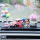 Litian car interior accessories, perfume ornaments, couple creative car decoration supplies, car, beautiful goddess style car decorations, pink rose + wedding dress white + pink car + balloon cushion