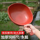 Yusenyi thickened beef tendon plastic water scoop for growing flowers and vegetables, watering, wear-resistant beef tendon cooked glue spoon, toilet feces scoop, household scooping water, beef tendon red short-handled spoon, random color 1