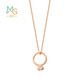 Chow Sang Sang 18K gold necklace rose gold necklace love secret Promise diamond ring necklace 89056U 47 cm