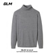 GLM crew neck sweater men's autumn and winter trendy knitted sweater men's casual bottoming sweater men's black L