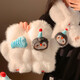 JIOESC cute penguin plush scarf for women autumn and winter cross scarf cycling warm windproof student scarf hanging neck gloves little penguin plush scarf