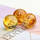Shimei genuine natural 7A collection grade flower amber loose beads beeswax amber single bead bracelet Buddha bead DIY inlaid pendant accessories 7A collection grade 10MM