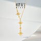 Ming brand jewelry yellow 18K gold necklace color gold eight-pointed star set chain gift for women CSR0247 pricing chain length about 42+3.5 cm about 1.12-1.21 grams